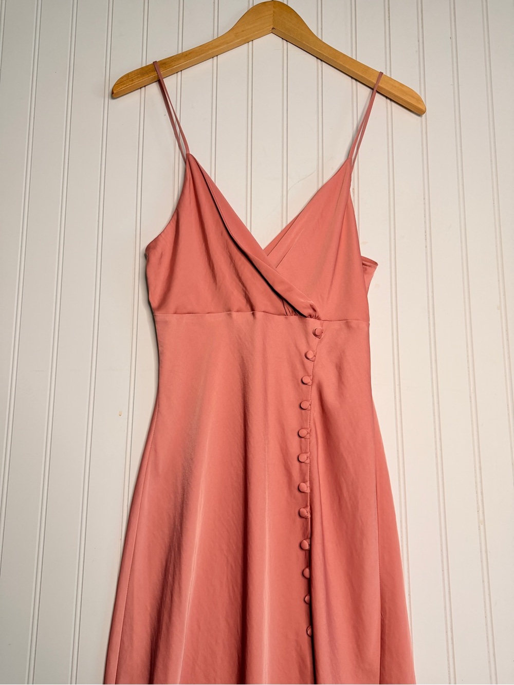 Zara NWT Rose Satin Wrap-Front Maxi Slip Dress Size Medium - Picture 5 of 14